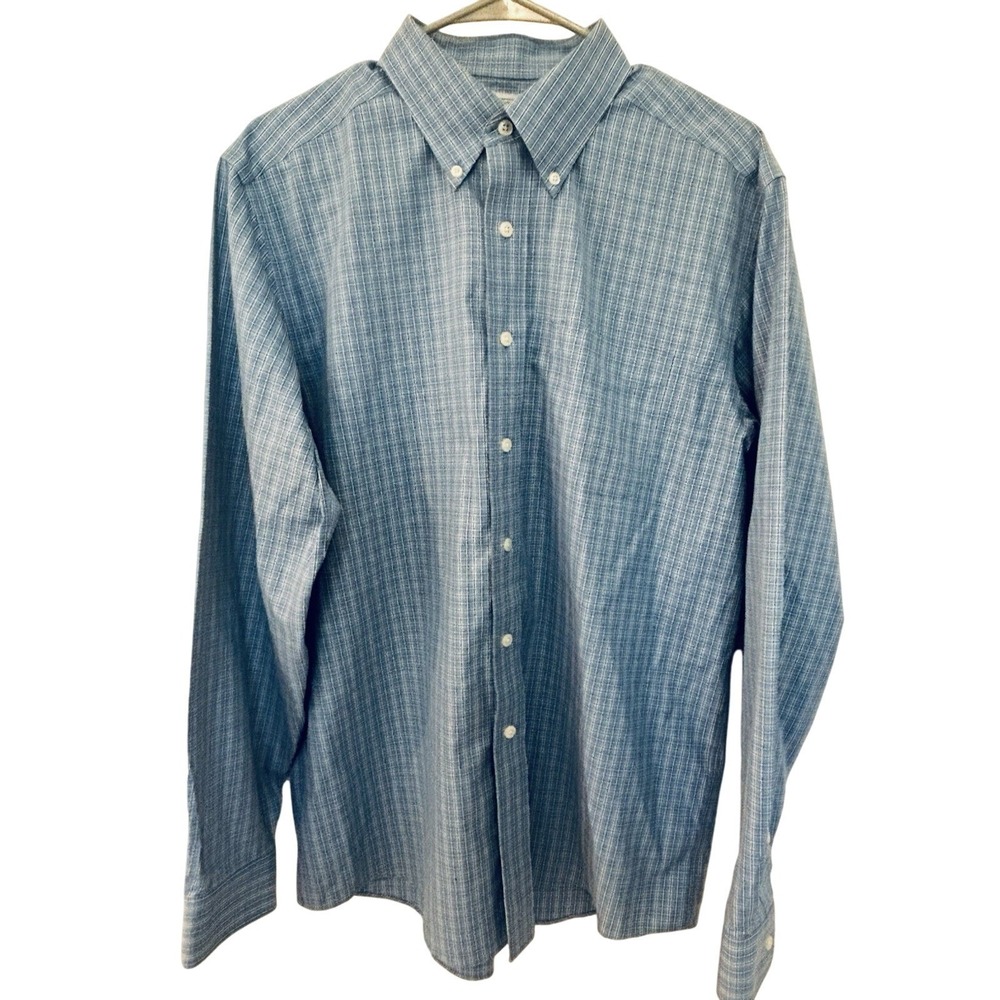 L.L. Bean Men's Long-Sleeve Button-Down Shirt Sz 15.5‎ X 35 Traditional Fit Blue